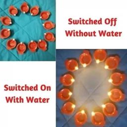 Party Flameless Sensor Waterproof Diya Lamp Float On Water Led Diya Plastic Plastic (Pack of 18) Table Diya-image-68