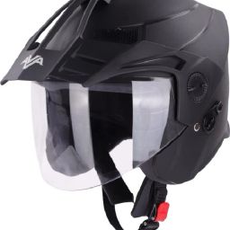 SBH-23 AVA OPEN FACE HI- QUALITY DASHING BLACK WITH PEAK SIZE 600 MM Motorbike Helmet-image-6