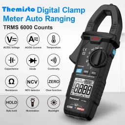 themisto TH-M90 Auto Range AC/DC True RMS Clamp Meter Digital Multimeter image 2