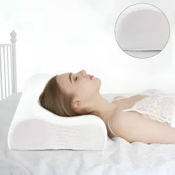 Cervical Contour Smooth Memory Foam Pillow, Orthopedic, Stomached, Side Sleepers Memory Foam Nature Orthopaedic Pillow Pack of 1-1