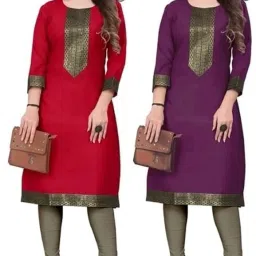 Women Printed Pure Cotton Straight Kurta-image-81