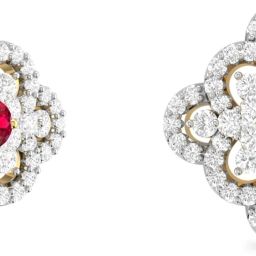 PC Jeweller The Waiola Yellow Gold 18kt Diamond, Ruby Stud Earring-image-21