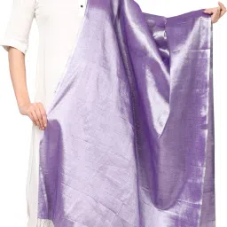 Art Silk Solid Purple Women Dupatta-image-2