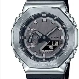 Analog-Digital Watch - For Men Chronoworking silver Dial Black Resin Strap Analog-Digital Watch-image-4