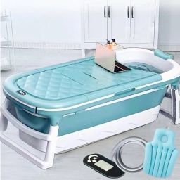 Portable bathtub for Bathroom Collapsible Folding Bath Tub for Adults (Blue) Portable bathtub for Bathroom Collapsible Folding Bath Tub for Adults (Blue) Free-standing Bathtub-8
