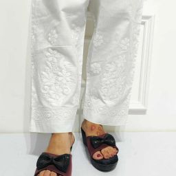 Women Regular Fit White Cotton Blend Trousers-image-20