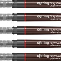 0.1mm Line Thickness Tikky Graphic Fineliner with Black Pigmented Lightfast And Water Resistant Ink For Long Life Drawings, Sketching, Non-Refillable, 5 Pens of 0.1 mm Each Fineliner Pen-image-64