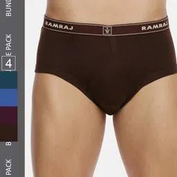 Ramraj Men Plus Size Assorted Pack Of 4 Basic Briefs ArrowYBriefC4P-0