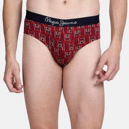 Pepe Jeans Men Red Printed Pure Cotton Basic Briefs-image-73