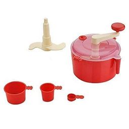 buy villa Plastic 3 in 1 Chop & Churn Manual Automatic Atta Roti Dough Maker with Measuring Cups for Home and Kitchen - Multicolor (Atta Maker) image 5