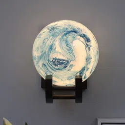 Devansh Brown Textured Wooden Wall Lamps With Mosaic Glass-20