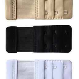 bureaucrat Elastic Bra Hook Extender-(2Hook/3 Eye & 3Hook/3Eye) with Extra Elastic- Increase Band Length-Bra Hook Extender Combo for Women (2 & 3 Hooks,Pack of 6(Beige, Black, White)) image 2