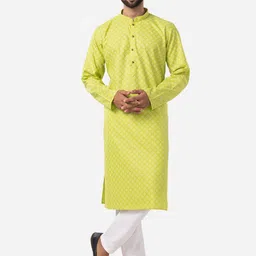 THE KURTA COMPANY Geometric Printed Mandarin Collar Straight Kurta-image-66