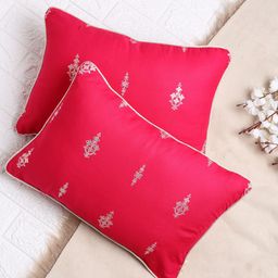 SAKA DESIGNS Set Of 2 Magenta Ethnic Motifs Rectangle Cushion Covers-image-79