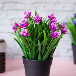 MARKET99 Green & Pink Faux Plant With Plastic Pot-image-89