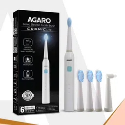 Agaro Cosmic Lite Sonic Rechargeable IPX7 Waterproof Electric Tooth Brush - White-13
