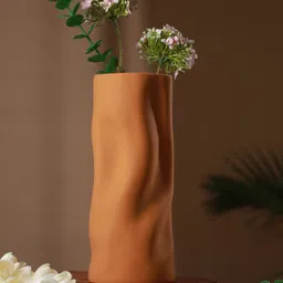 TIED RIBBONS Red Ceramic Floral Vase Pot-39