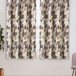 Aura Brown & White 2 Pieces Polka Dots Window Curtains-image-85