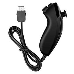 GAMENOPHOBIA Wii Nunchuck Controller – Compatible with Nintendo Wii & Wii U Console | Ergonomic Design | Black Color image 1