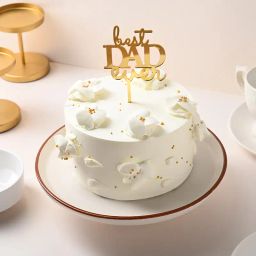 Floral Gold Best Dad Ever Cake-image-77