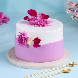Pink Petal Kissed Vanilla Cake-image-12