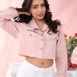 CHIQUE Spread Collar Crop Hydra Jacket-picture-13