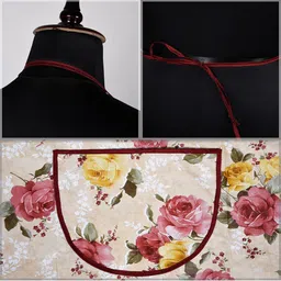 Kuber Industries Beige & Pink Printed Skin Friendly Aprons With Ties image 2