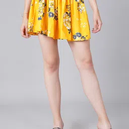 MINOS Printed Flared Above Knee Skirt-image-72