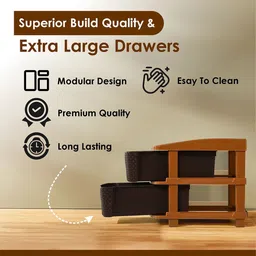 Kuber Industries Coffee Brown Self Design 2 Layer Multi-Utility Organiser 19 Ltr image 4