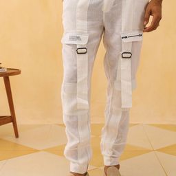 PRIMAL GRAY Men Easy Wash Cargos Trousers-image-81