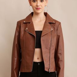 TBOJ Women Leather Lightweight Crop Outdoor Leather Jacket-13