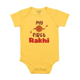 FFLIRTYGO Infants My First Rakhi Printed Envelope NeckBodysuit-image-90
