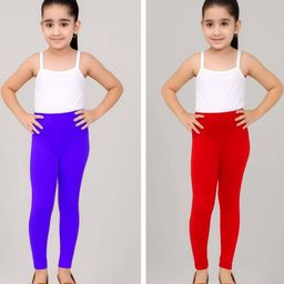 TIK TOK WEARS Girls Pack Of 2 Elasticated Churidar Length Leggings-picture-3