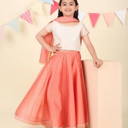 Fabindia Girls Embroidered Cotton Lehenga & Blouse With Dupatta-picture-41