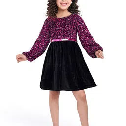 Hola Bonita Floral Velvet Peplum Dress-picture-44