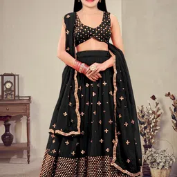 F Plus Fashion Net Semi-Stitched Lehenga Choli-image-74