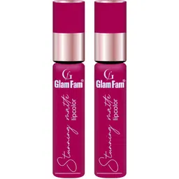 GlamFam Set Of 2 Stunning Matte Waterproof Lip Color- 5 ml Each- Veil Magenta 20-32