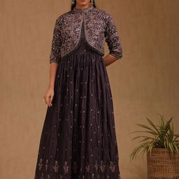 Soch Embroidered Sequined Gown With Jacket-picture-35