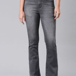 ZHEIA Women Bootcut Cotton High-Rise Light Fade Stretchable Jeans-image-102