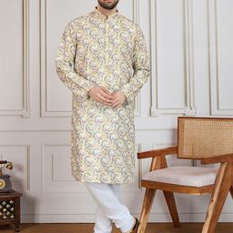 House of Pataudi Embroidered Cotton Straight Kurta-image-2