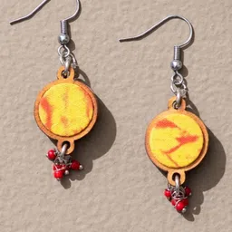 WHE Artificial Beaded Circular Shaped Drop Earrings image 2