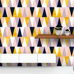 ArtzFolio Printed UV-Resistant Anti-Bacterial Colorful TrianglesPeel & Stick Wallpaper-image-47