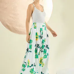First Resort by Ramola Bachchan Printed Flared Maxi Skirts image 2
