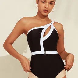 FIMBUL Cut-Out One Shoulder Swim Bodysuit-image-13