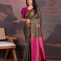 House of Pataudi Woven Design Banarasi Zari Sarees-image-38