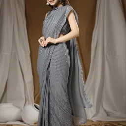 CaniBani Grey Pure Georgette Sarees-image-47
