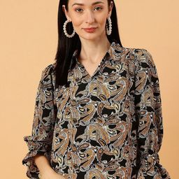 NEESH Floral Print Bell Sleeve Crepe Top-image-49