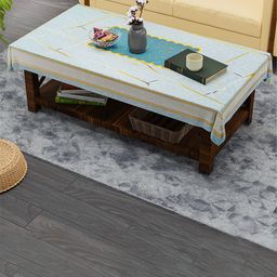 Kuber Industries Grey & Blue Printed Waterproof 4-Seater Table Cover-image-49