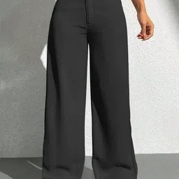 KERI PERRY Women Colourblocked Relaxed Straight Leg High-Rise Non Iron Trousers-image-93