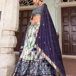 Aika Printed Foil Print Ready to Wear Lehenga & Unstitched Blouse With Dupatta image 2